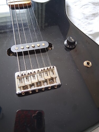 pickup, volume, bridge and output